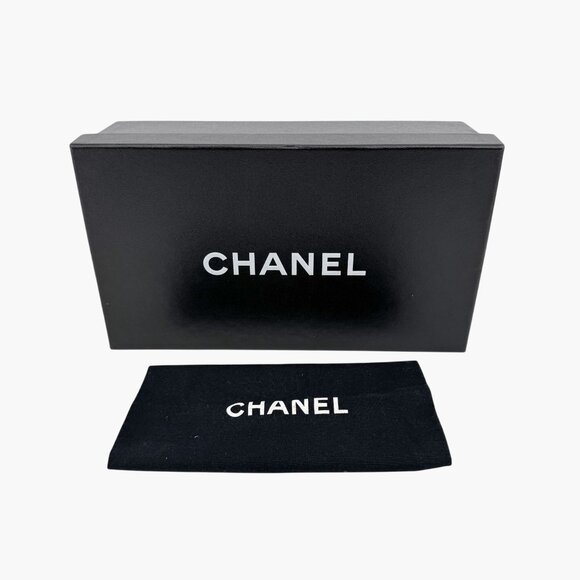 Chanel Cap Toe CC Ballet Flats Size 38.5 US 7.5-8 Black Patent Two Tone Shoes - Picture 2 of 16